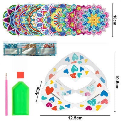 Irregular Shaped Mandala Diamond Painting Coasters 8Pcs