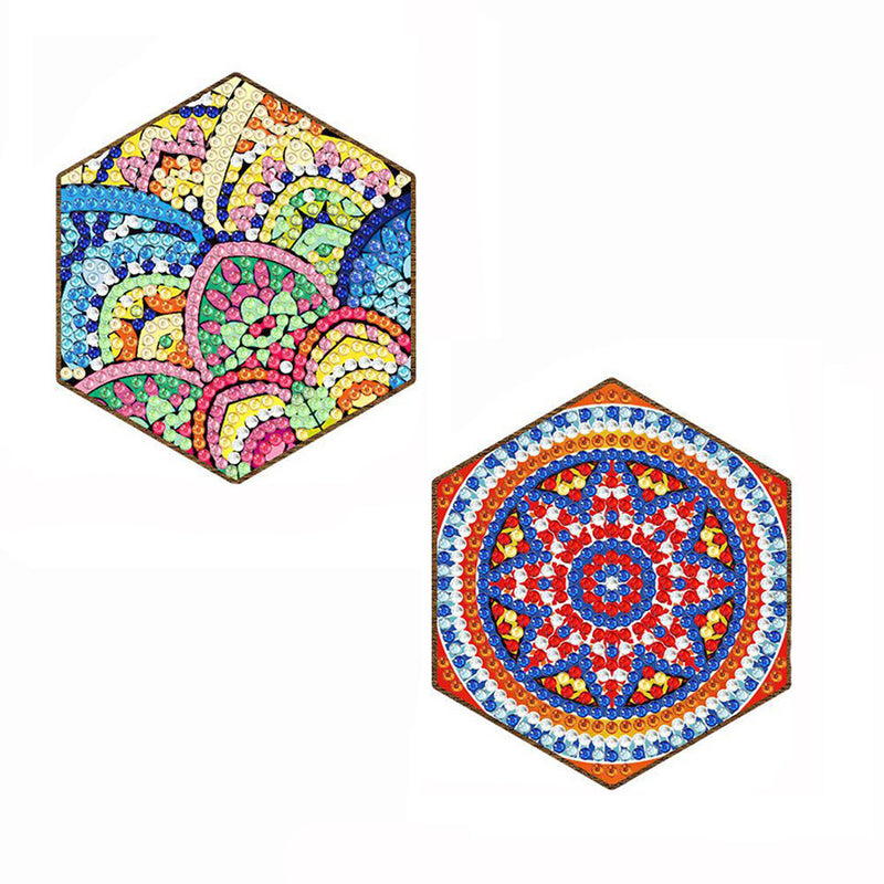 Hexagon Mandala Diamond Painting Coasters 7Pcs