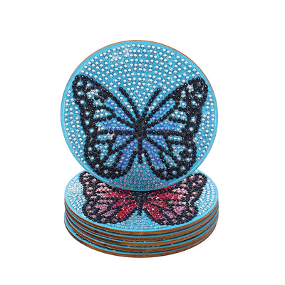 Butterfly Diamond Painting Coasters 6Pcs