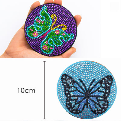 Butterfly Diamond Painting Coasters 6Pcs