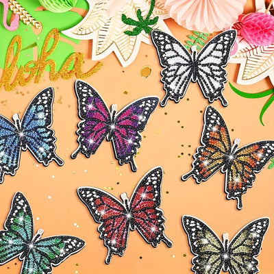 Irregular Shaped Butterfly Diamond Painting Coasters 10Pcs