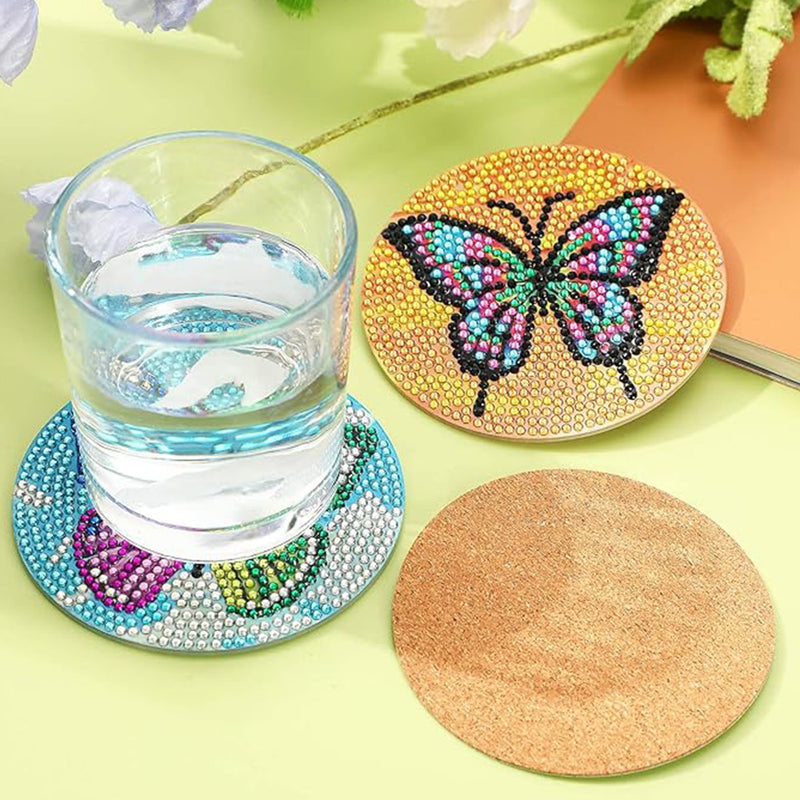 Butterfly Diamond Painting Coasters 8Pcs