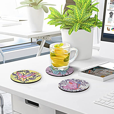 Butterfly Diamond Painting Coasters 8Pcs