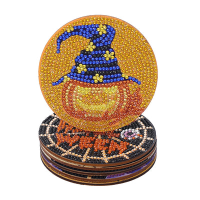 Halloween Diamond Painting Coasters 6Pcs