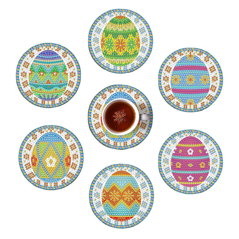 Easter Egg Diamond Painting Coasters 6Pcs