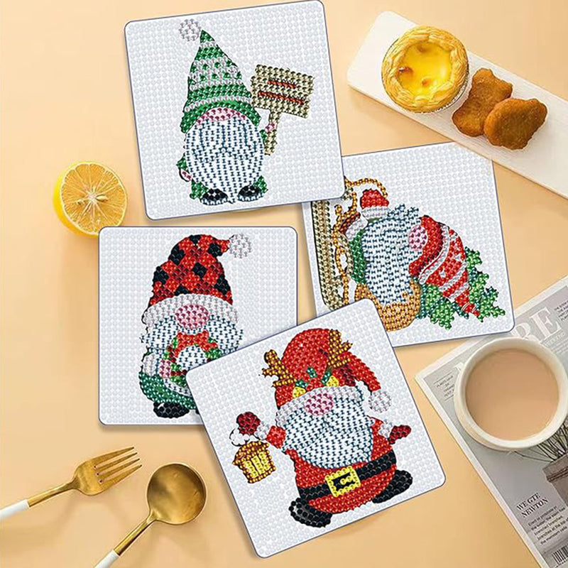 Square Christmas Diamond Painting Coasters 6Pcs