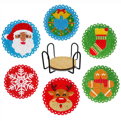 Christmas Diamond Painting Coasters 6/8Pcs