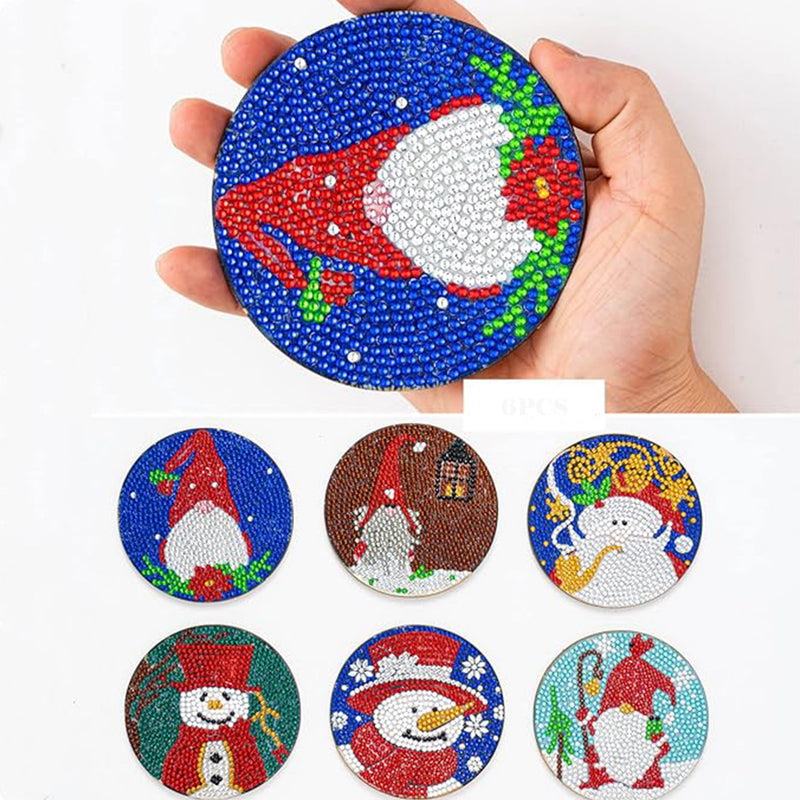 Merry Christmas Diamond Painting Coasters 6Pcs