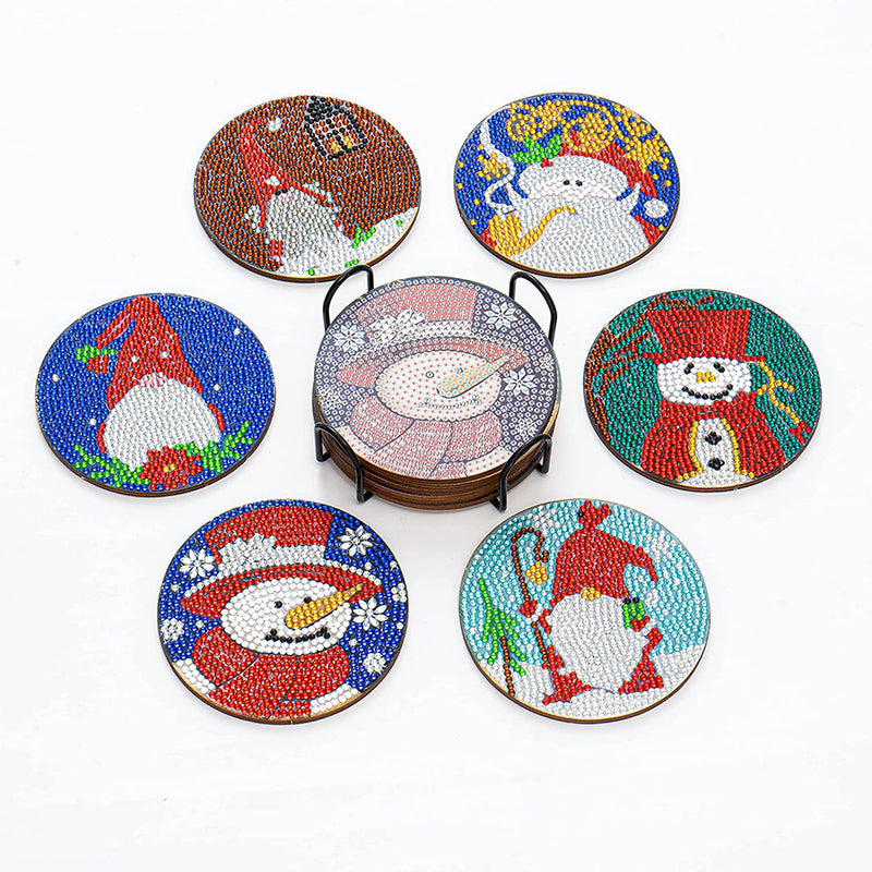 Merry Christmas Diamond Painting Coasters 6Pcs