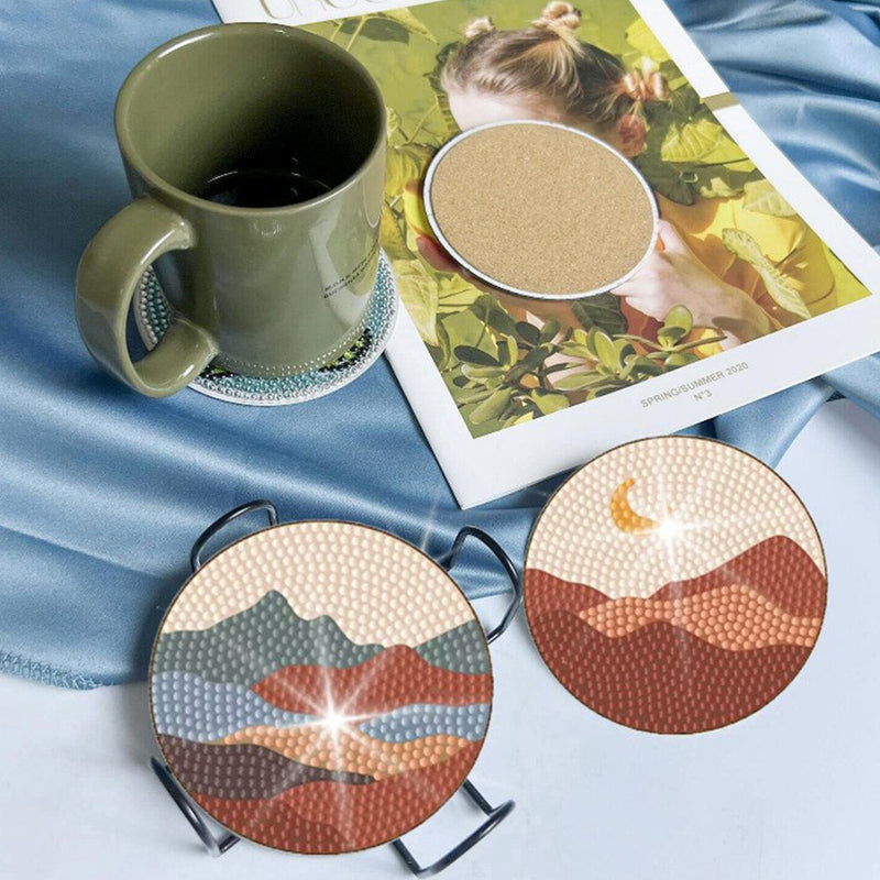 Landscape Diamond Painting Coasters 8Pcs