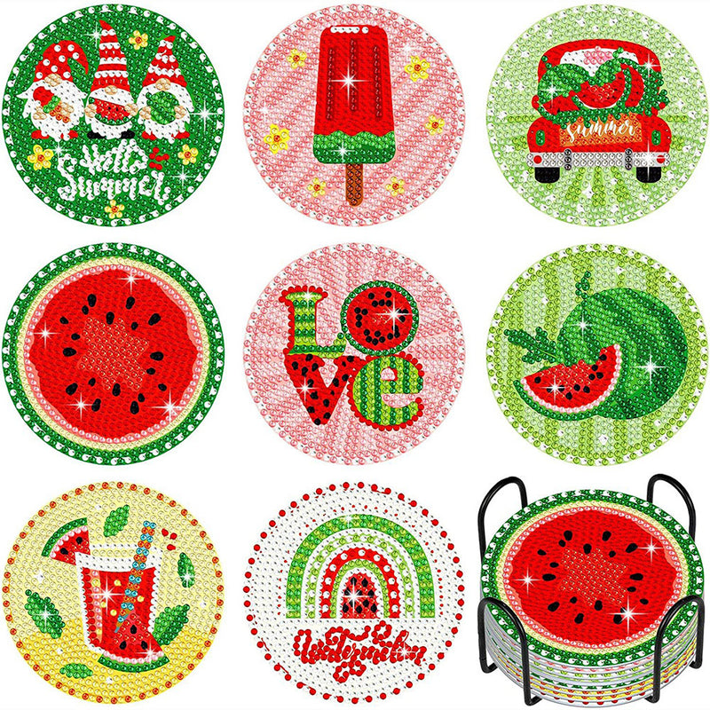 Summer Fruits Diamond Painting Coasters 8Pcs