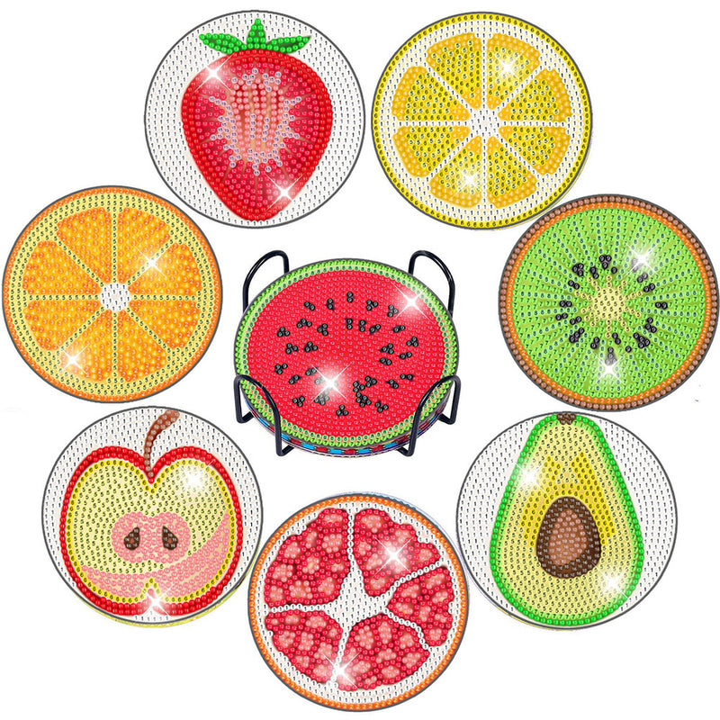 Summer Fruits Diamond Painting Coasters 8Pcs