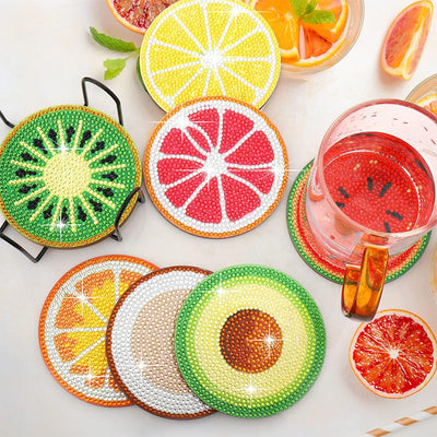 Summer Fruits Diamond Painting Coasters 8Pcs