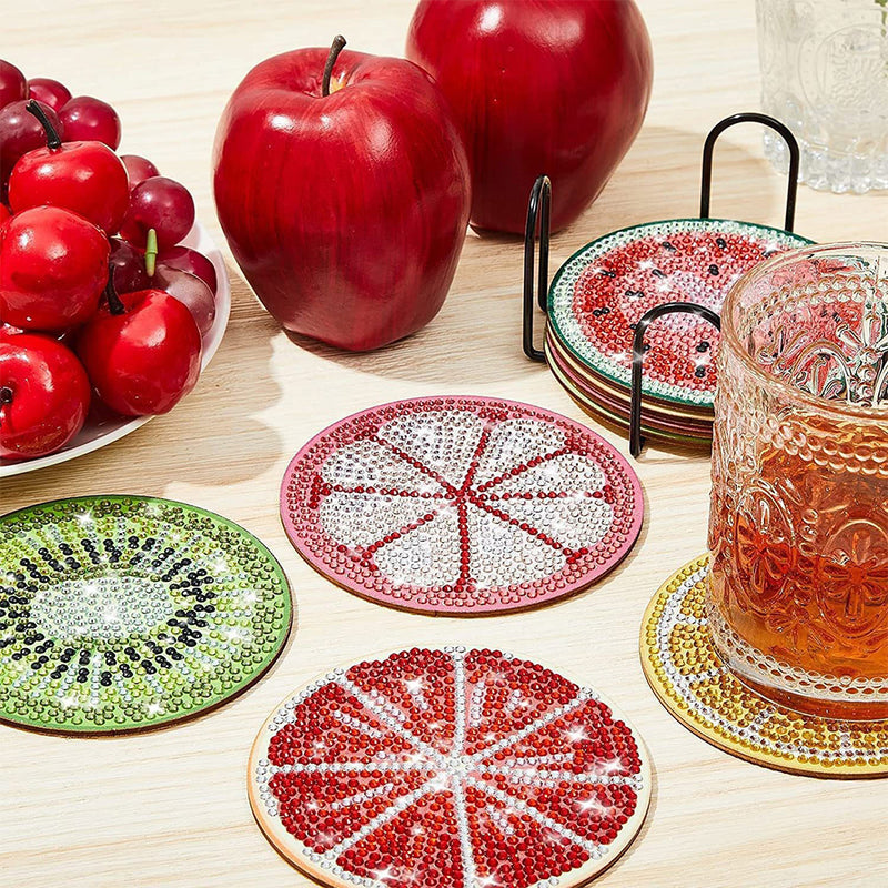 Summer Fruits Diamond Painting Coasters 8Pcs