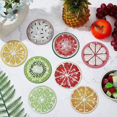 Summer Fruits Diamond Painting Coasters 8Pcs