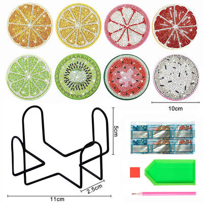 Summer Fruits Diamond Painting Coasters 8Pcs