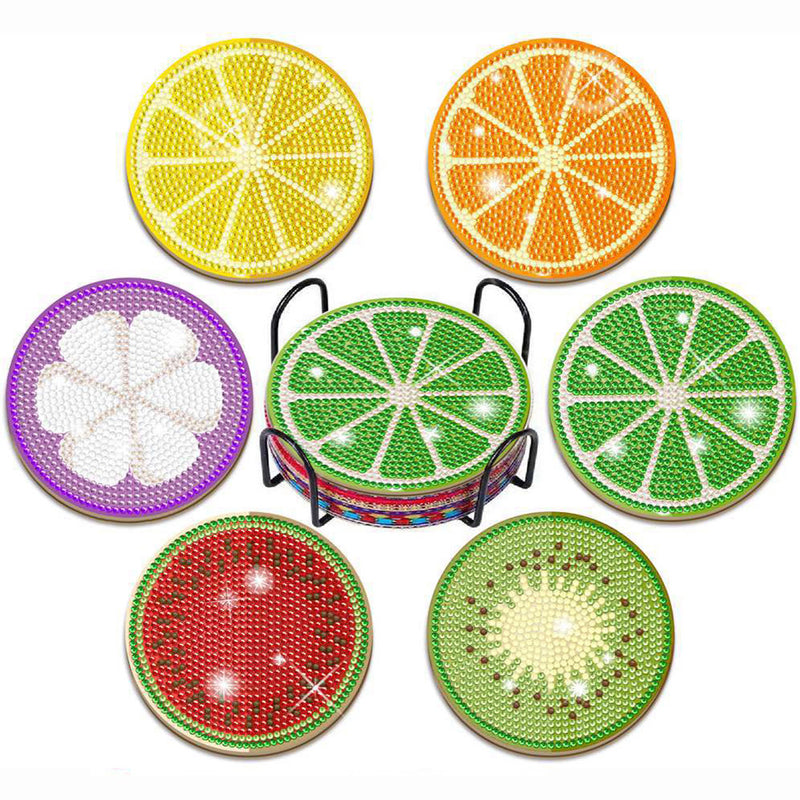 Summer Fruits Diamond Painting Coasters 6Pcs