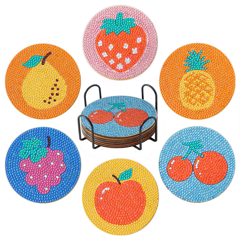 Summer Fruits Diamond Painting Coasters 6Pcs