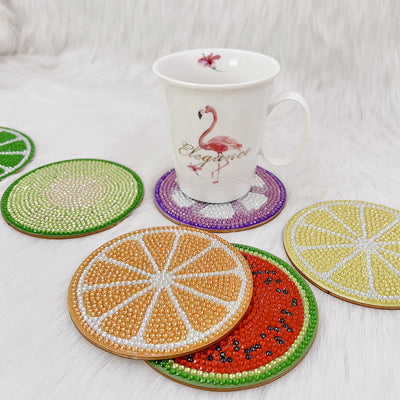 Summer Fruits Diamond Painting Coasters 6Pcs