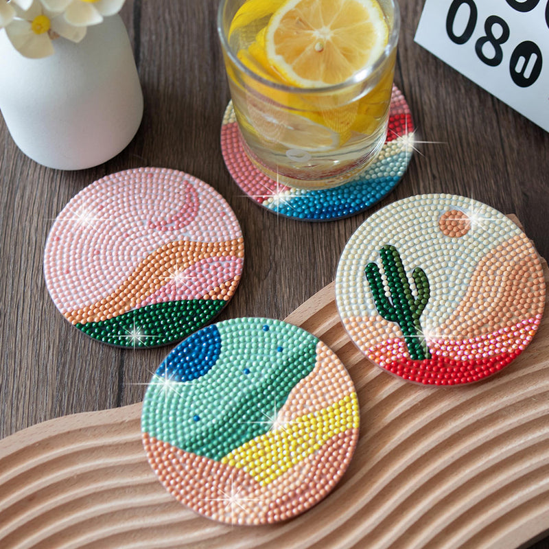 Landscape Nature Diamond Painting Coasters 6Pcs