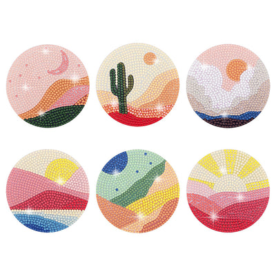 Landscape Nature Diamond Painting Coasters 6Pcs