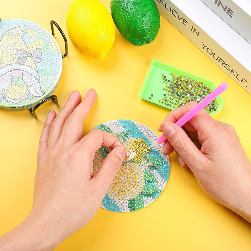 Summer Lemon Diamond Painting Coasters 8Pcs
