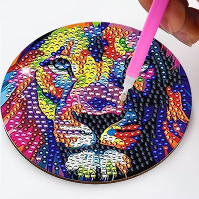 Colorful Animals Diamond Painting Coasters 6Pcs