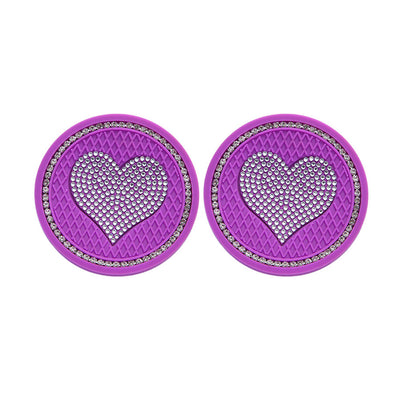 Car Coaster with Heart Shape Diamond Painting Coasters 2Pcs