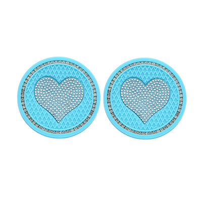 Car Coaster with Heart Shape Diamond Painting Coasters 2Pcs