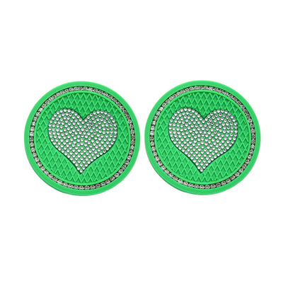 Car Coaster with Heart Shape Diamond Painting Coasters 2Pcs