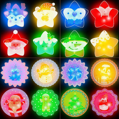 Christmas Style (with Light) Diamond Painting Coasters 4Pcs