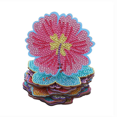 Irregular Shaped Flowers Diamond Painting Coasters 10Pcs