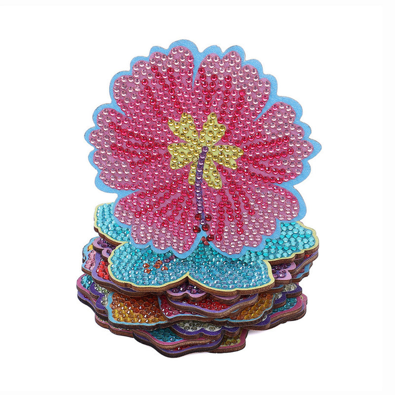 Irregular Shaped Flowers Diamond Painting Coasters 10Pcs