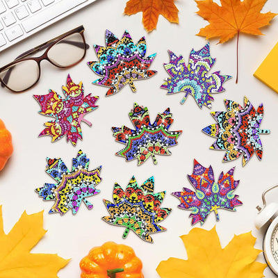 Autumn Maple Diamond Painting Coasters 8Pcs