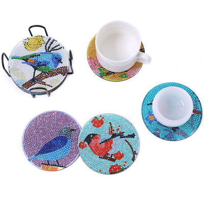 Spring Birds Diamond Painting Coasters 10Pcs