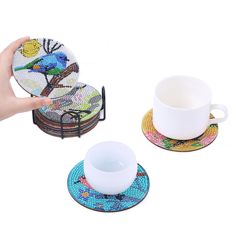 Spring Birds Diamond Painting Coasters 10Pcs