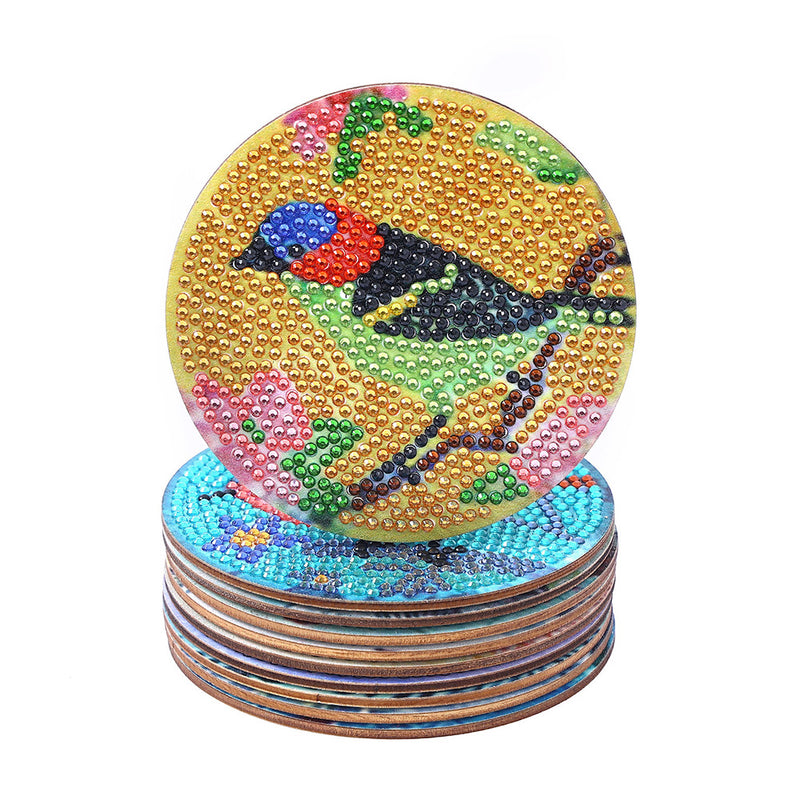 Spring Birds Diamond Painting Coasters 10Pcs