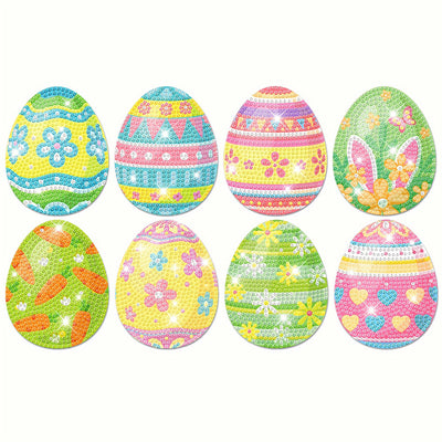 Easter Eggs Diamond Painting Coasters 8Pcs