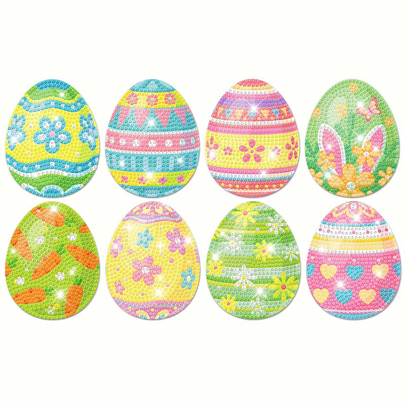 Easter Eggs Diamond Painting Coasters 8Pcs