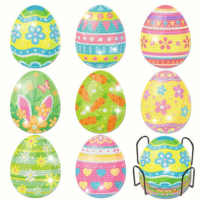 Easter Eggs Diamond Painting Coasters 8Pcs