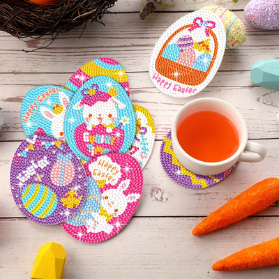 Easter Eggs Diamond Painting Coasters 8Pcs