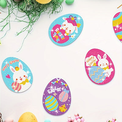 Easter Eggs Diamond Painting Coasters 8Pcs