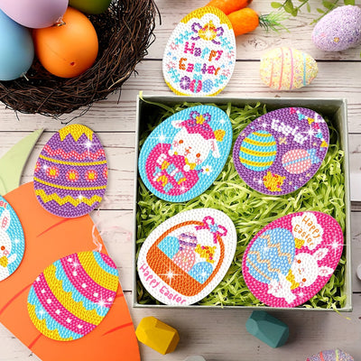 Easter Eggs Diamond Painting Coasters 8Pcs