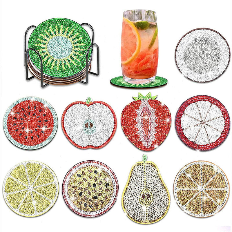 Summer Fruits Diamond Painting Coasters 10Pcs