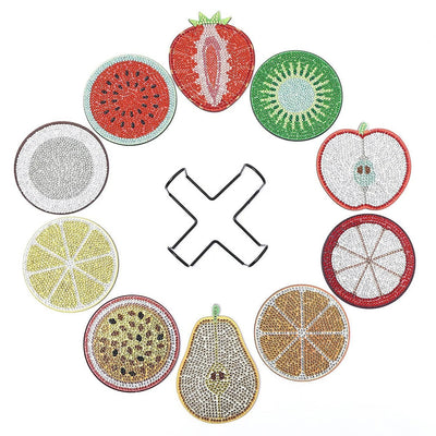 Summer Fruits Diamond Painting Coasters 10Pcs