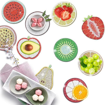 Summer Fruits Diamond Painting Coasters 10Pcs