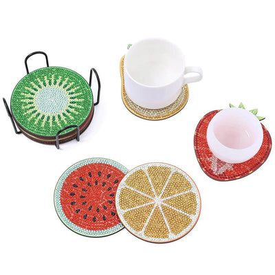 Summer Fruits Diamond Painting Coasters 10Pcs