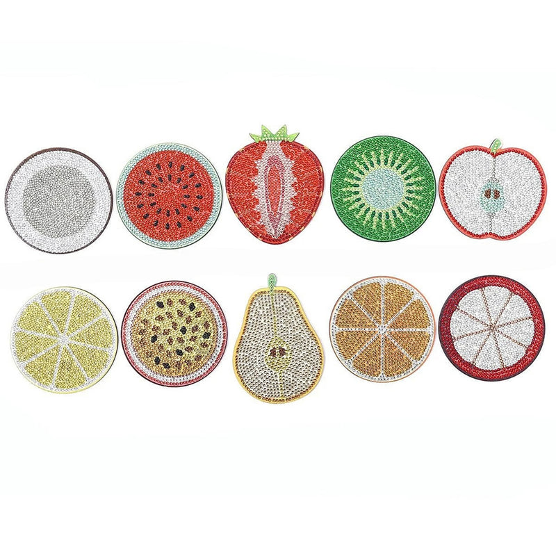 Summer Fruits Diamond Painting Coasters 10Pcs