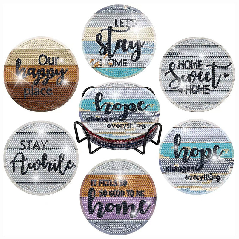 Home Diamond Painting Coasters 6/8Pcs