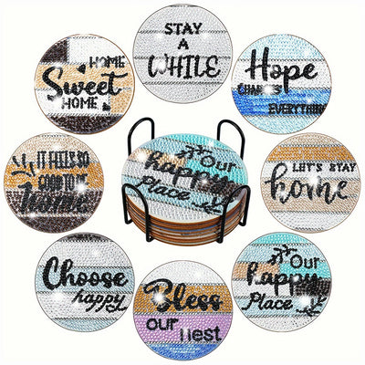 Home Diamond Painting Coasters 6/8Pcs